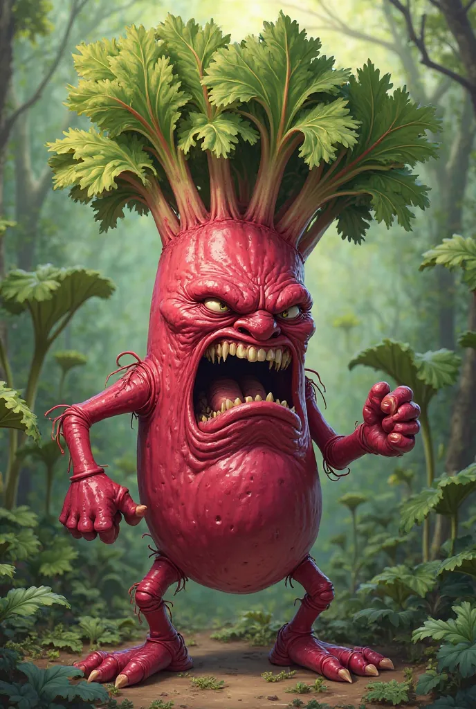 Make angry rhubarb chatacyer