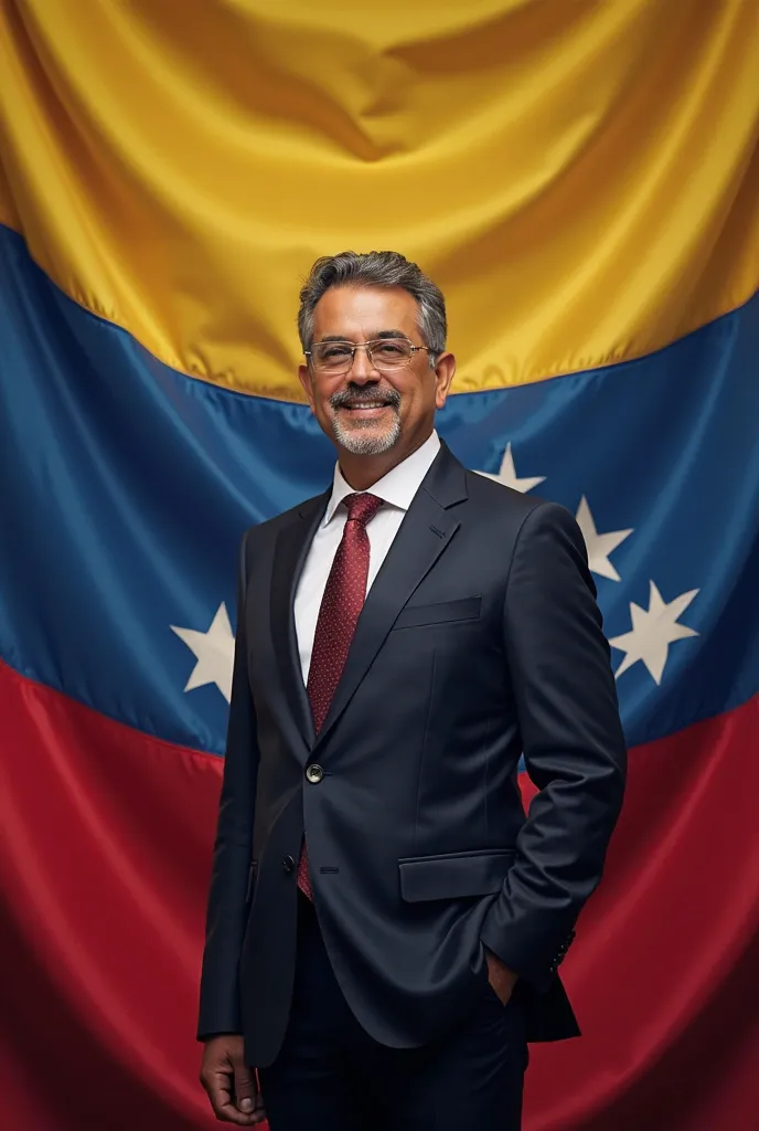 An image with the flag of the state of Zulia, Venezuela and let Luis Caldera say Governor 