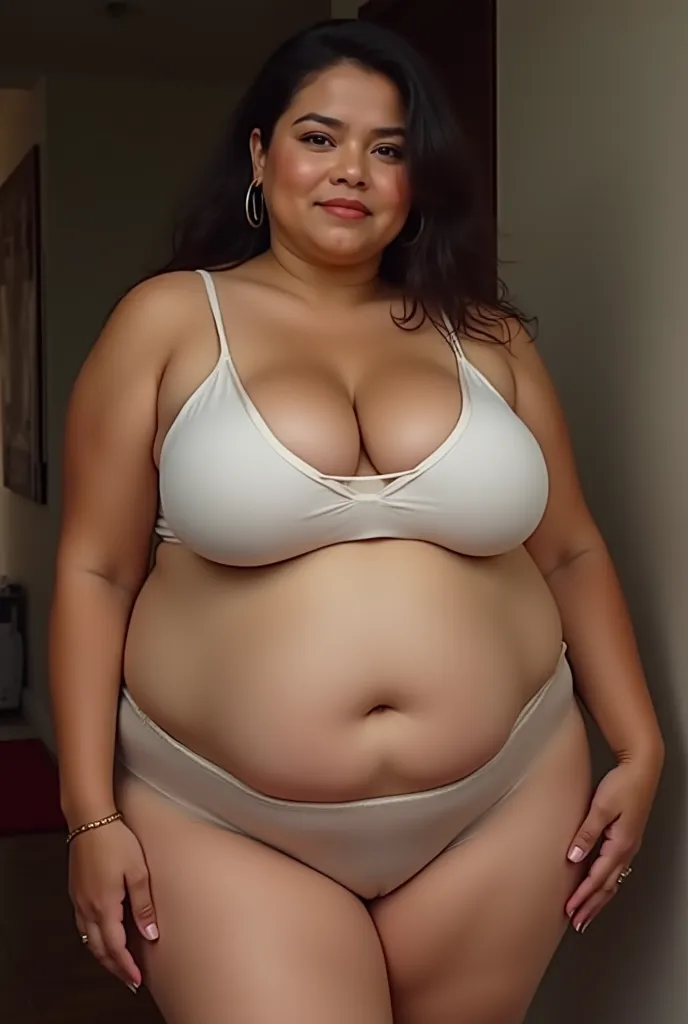 Hot mother indonesia bbw 50 year ago ((BBW)) plumper.Large ((BREAST)) wearing whie tank top transparent.underwear big size..big wide side buttock