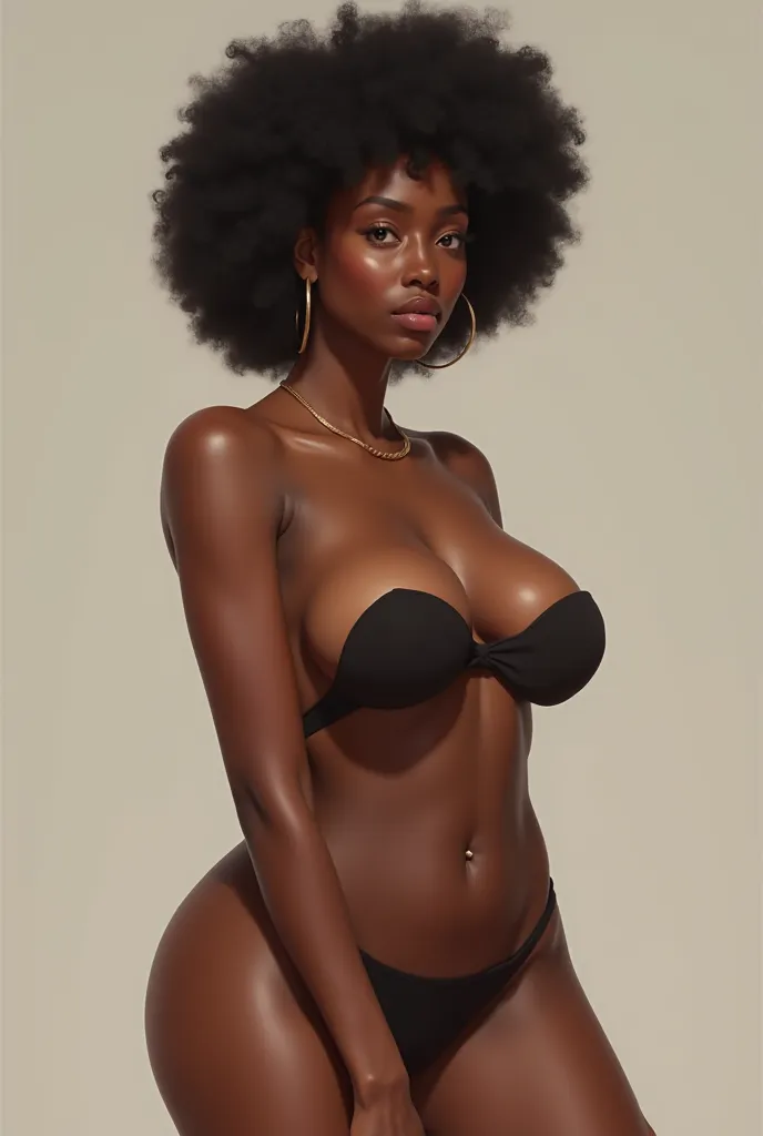 Black girl no clothing big boobs