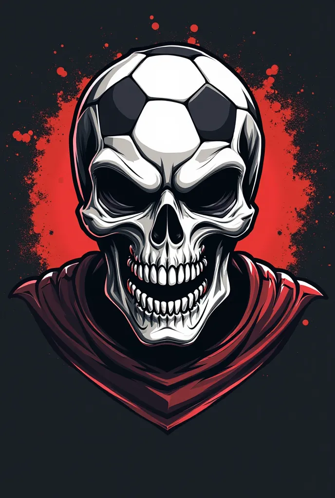 Skull theme soccer team logo 