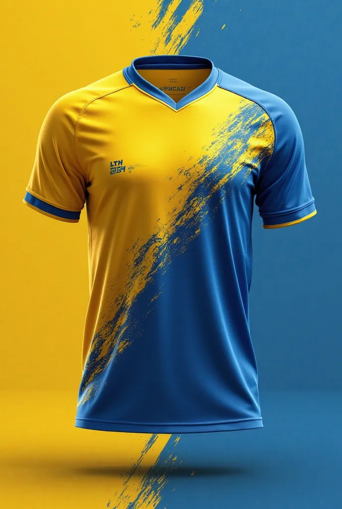 A jersey design with color shade of yellow and blue