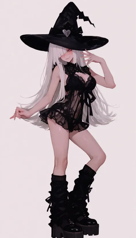 (((Highest Quality))), (Simple background), fighting stance, from side, open legs, detailed background, dynamic pose, full body, portrait, dynamic pose, 1girl, single, standing, fullbody, Droopy eyes, white hair ,hair over one eye, diagonal bangs, heart sh...