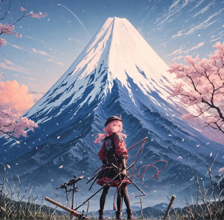 Make it with Mt. Fuji in the background based on this image