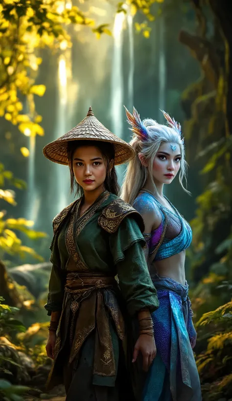**Prompt:**
"Raya and Sisu from 'Raya and the Last Dragon' walking side by side in a stunning, real-life setting. Raya is dressed in her signature warrior outfit, featuring a green and brown layered design with intricate patterns inspired by Southeast As...