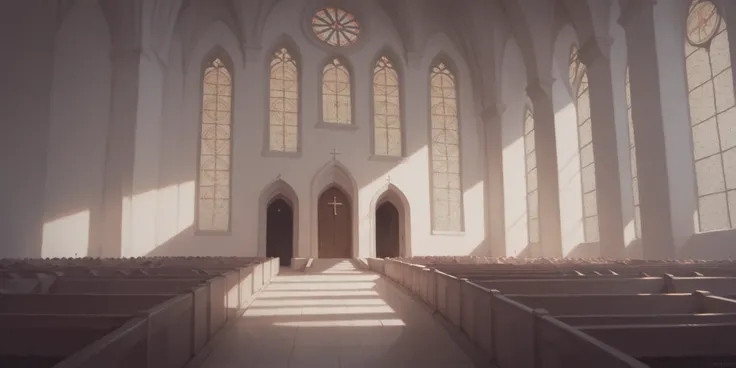 a church with a central altar and two side naves