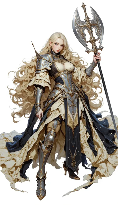 (Masterpiece:1.5),(Top Quality:1.3),(Amazing Quality:1.3), (Anime Character:1.3), ((nsfw)), Solo, Full Length, Chiara, 1 Girl, ((Sexy cute woman:1.5)), White Skin, Silver Gauntlets, Silver Boots, Western sexy Armor, Shining Clothes, gleaming decorations, (...