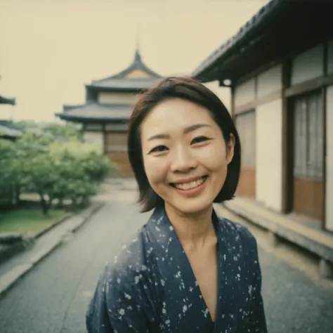 , Japanese woman with a happy smile