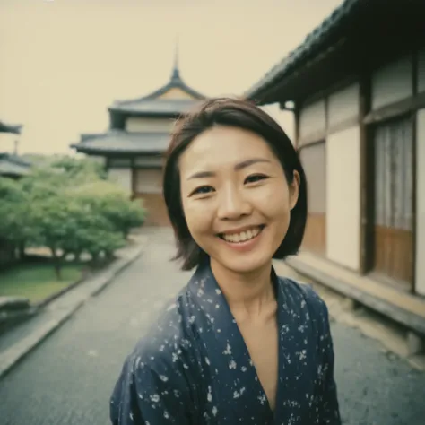 , Japanese woman with a happy smile