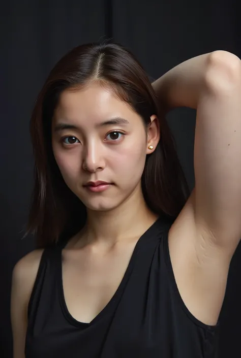 nsfw 、high image quality、topless、fold your hands behind your head、 dark underarm hair