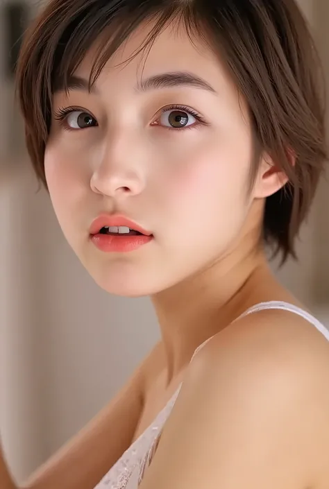 (( best quality )), ((masterpiece)), ( details),  One Person's Point of View ,1 girl,    sexy,(    Bring Your Face Closer ),(( and opening their mouths, showing her tongue:9:1 )),((underwear)), Naked,