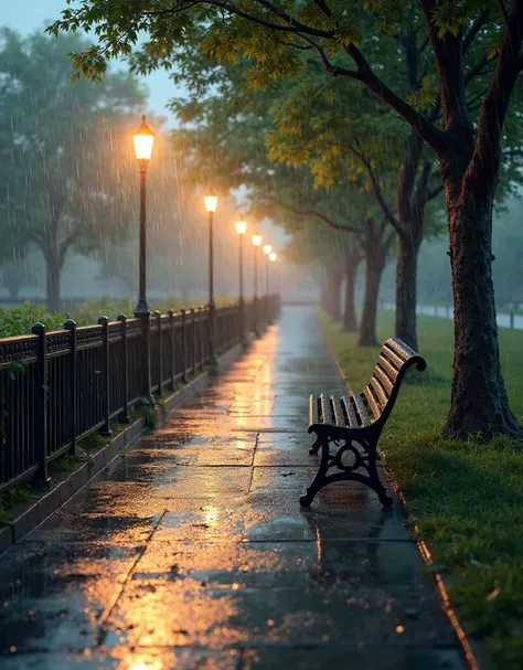 A rainy day.