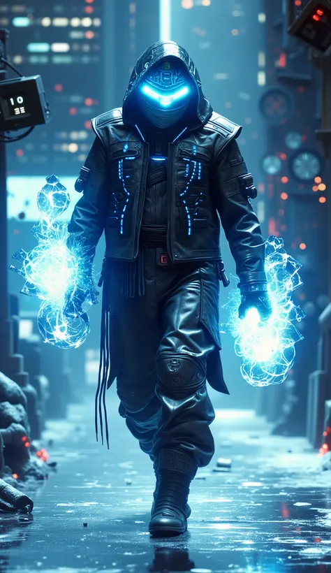 Here’s a detailed prompt for your request:
"Create a hyper-realistic, highly detailed 8K ultra HD image of an 80s-style Mortal Kombat warrior, Cyber Sub-Zero, walking with a cold, mechanical menace. Cyber Sub-Zero is depicted as a cybernetically enhanced ...