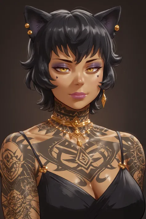 score_9_up, score_8_up, score_7_up,score_6_up, score_5_up, score_4_up,source_anime,rating_questionable, kali belladonna from rwby,deep_negative_pony, olive skin tone, heavy_neck_tattoo, (older_woman)