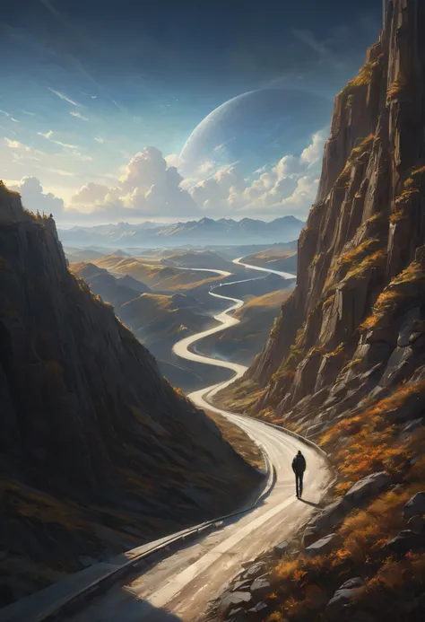 walk, stop , inside, A steep road, Flat Road, Bike, An Absurd Life, happy, Empty Space High Quality,4K,Extremely tight,real,photo with lights,Studio Lighting,High Precision,Professional,vivid,Blurred Figure,Careful Expression,Steady Gaze,Surrealism,Simpl...