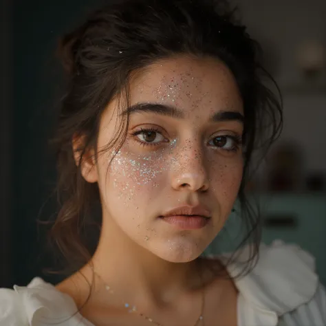 1M4N 35mm, female portrait, glitter