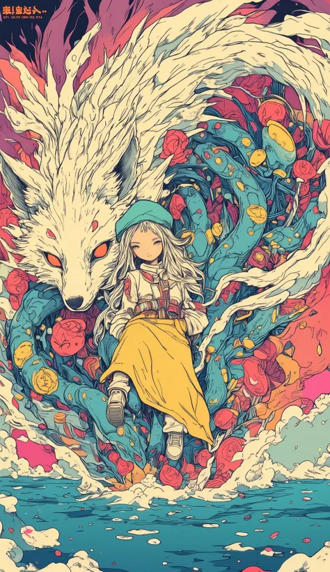 Imagine,Unreal colors in the sky,Create a dreamy atmosphere,Petals are condensed from liquid rainbows,when touched, they flow to neighboring flowers and reshape in purple and pink gradients,Firefly figures sleep in the flower stalks,When the moonlight chan...