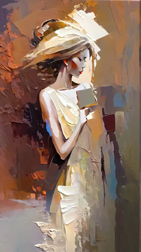 a thick textured oil painting, impasto brushstrokes, dry brushing,revealing underlayers, abstract landscape, moody lighting, dramatic shadows, muted earthy colors, vibrant colors, highly detailed, masterpiece,