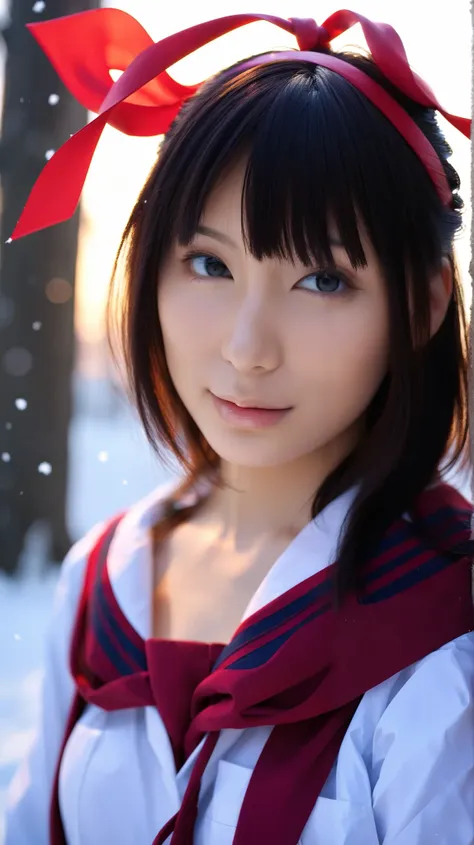 score_9, score_8_up, score_7_up, score_6_up, portrait, good anatomy, masterpiece, Best Quality, realistic, 1 girl, beautiful eyes, beautiful face, detailed eyes and face, dynamic lighting surrounded by snow,  in the dark , deep shadow,  discreet , cowboy s...