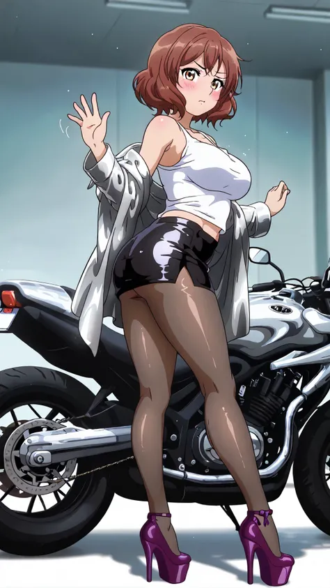  motorcycle､🏍🏍🏍🏍puts
short bob hair,Loose and fluffy bob､shiny hair､short hair, Hair､brown hair､gold eyes
Kumiko Komae

best quality､high definition model,high resolution,hand､((Five fingers))､very well detailed,1 girl､ ANIME COLORING BOOK､office lady､OL､w...