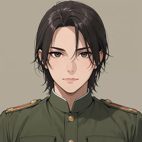 Portrait of a soldier from the Meiji Restoration period in Japan