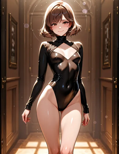 score_9, score_8_up, score_7_up, score_6_up, solo, shy smile, Standing at attention, dynamic pose, clear light skin, very Young girl, Beautiful Finger, Beautiful long legs, Beautiful body, perfect brown eyes, expressive eyes, looking at viewer, 8k wallpape...