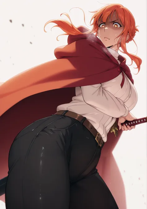 perfect eyes, perfect fingers, gasping, heavy breathing, excessive sweating, sweating, sweating profusely, gasping profusely, cinematic, ((skindentation)), ((curvy)), yuuki asuna, orange hair, long hair, french braid, orange eyes, bright pupils, plump, BRE...