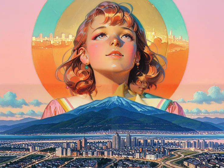 HDR, 8K, high contrast, masterpiece, best quality, amazing quality, very aesthetic, traditional paint artstyle, realistic, newest,
BREAK
A lovely valley of stars, cityscape, golden hour, a girl looking up, centred, oil painting, with visible brushstrokes...