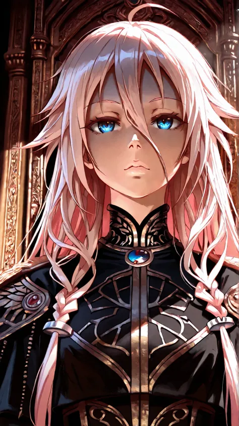 1girl, IA, emperor, on throne, detailed portrait, intricate facial features, regal posture, stern expression, ornate imperial regalia, opulent throne room, grandiose architecture, dramatic lighting, fantasy digital art, 8K, cinematic, masterpiece, dramatic...