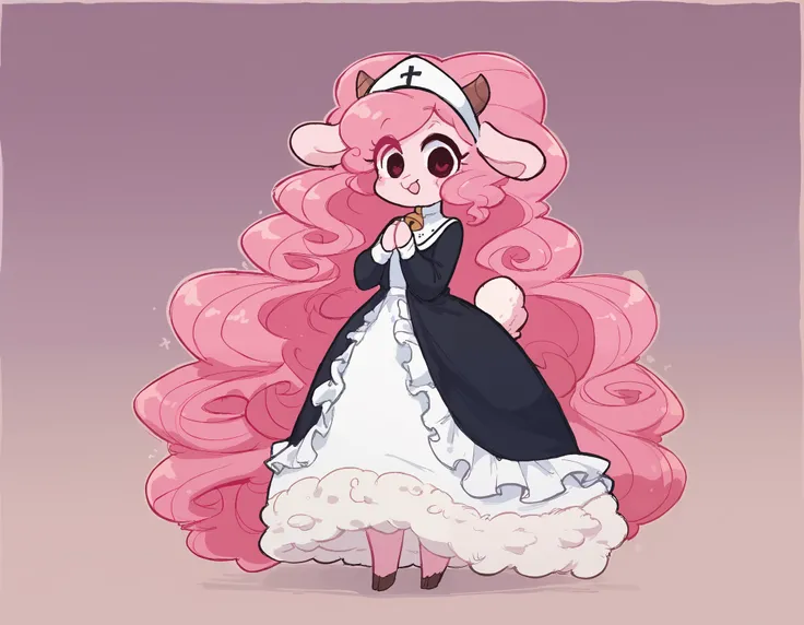 best quality, very detailed illustration , solo, ( Anthropomorphic furry sheep:1,7) , ruffled voluminous bouncy hair , playful look, delgado, ideal body, thin waist , wide hips, simple drawing, Artifyber style , pastel flat colors , beautiful, cartoon ,sol...