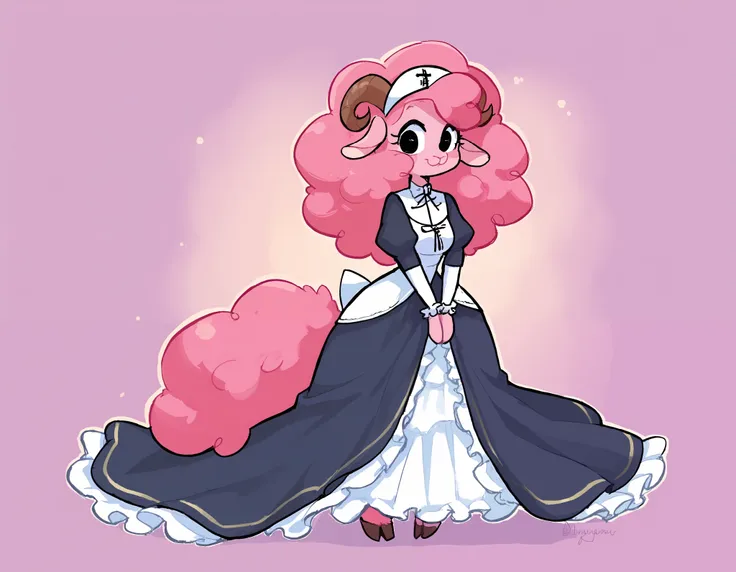 best quality, very detailed illustration , solo, ( Anthropomorphic furry sheep:1,7) , ruffled voluminous bouncy hair , playful look, delgado, ideal body, thin waist , wide hips, simple drawing, Artifyber style , pastel flat colors , beautiful, cartoon ,sol...