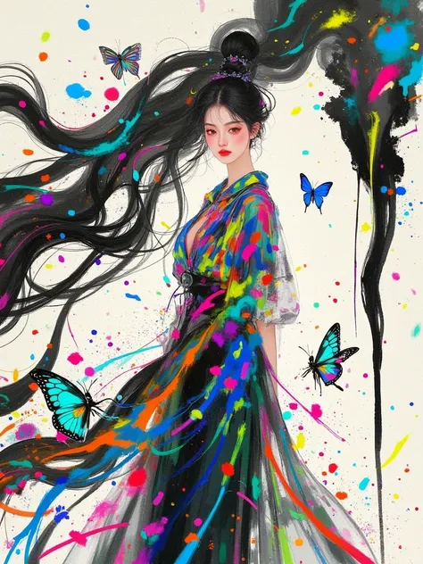 FLUX Dopamine graffiti style girl - 多巴胺涂鸦风格女孩