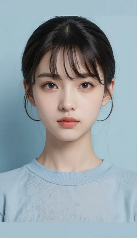 Yoshihide , Maroon Bangs Hairstyle, Wear a large maroon t-shirt, with comfy jeans or skirt, Mid-range , On the Street, detailed portrait , realistic, Professional Photography, Studio Lighting, clear focus, Physically based rendering, super detailed, 8,00...