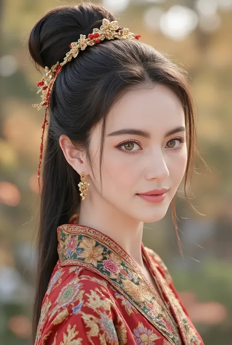 (masterpiece), ((full body)), a Chinese brush painting of breathtaking ancient Chinese woman, (exquisite ancient Chinese dress), exquisite headscarf, (empress), (frontal view), highlighted intricate details, ultra detailed facial features, harmonious color...