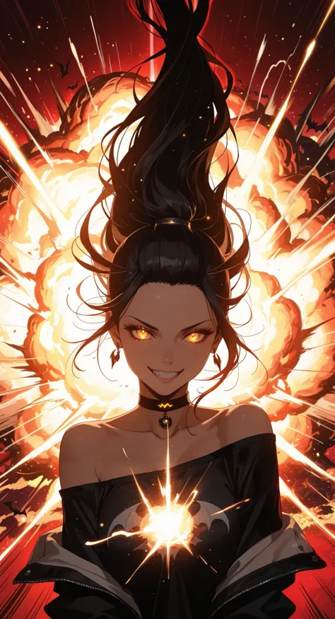 (masterpiece:1.4), (anime-style action:1.3), (energy aura:1.5), (glowing particles:1.4), (motion blur:1.3), (dynamic pose:1.3), (speed lines:1.2), (high contrast:1.3), (cinematic action lighting:1.4), (epic explosion:1.5), (lens flare:1.2), (sharp details:...