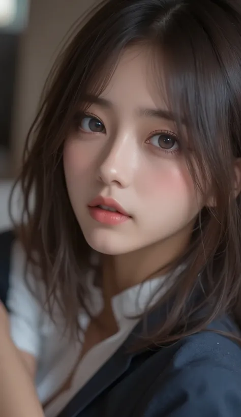 8k,super high resolution , top quality, masterpiece,rule of thirds,golden ratio,surreal,pictures, one woman,( girl:1.3),cute,cute顔, Beautiful Eyes in Every Detail , 細かくdetails,mature woman,princess,upper body,black hair,Unbalanced Bob,ID photo, luxurious a...