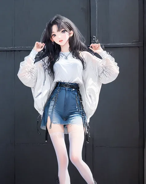 white see-through stockings,Stylish skirt ,