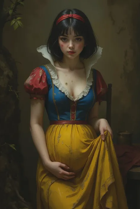 A filthy Snow White living with savage dwarves

((NSFW))
rmbt,
18th century,

One girl, seven men,
Young Snow White, Snow White gang-raped by the seven dwarfs,
Everyone says Snow White is slutty,
She has black bob hair with red ribbons,
She has snow-white ...