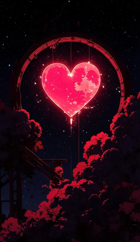 A glowing neon heart, softly pulsating in warm blush pink against an infinite black space. A faint halo surrounds it, as if radiating warmth.