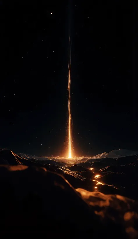 A single shooting star with a soft rose-gold glow streaking across a deep black sky. A faint, shimmering trail follows behind it, symbolizing a wish or fleeting romantic moment