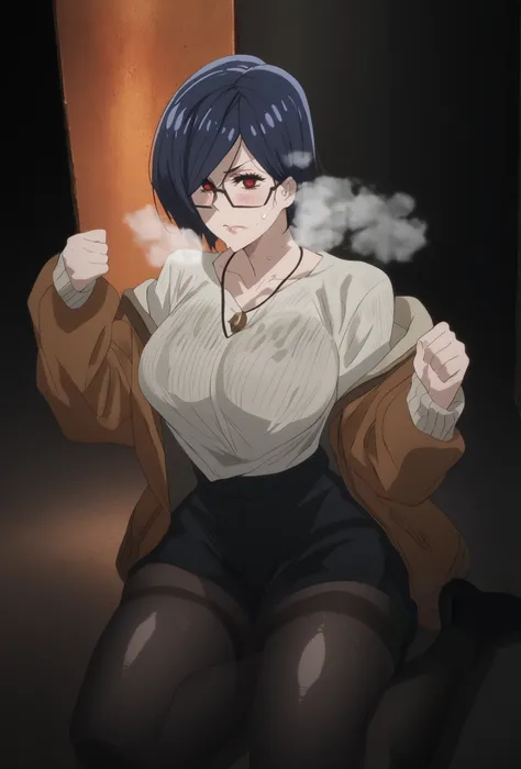 score_9, score_8_up, score_8, score_7_up, kirishima touka, blue hair, hair over one eye, black sclera, red eyes, bright pupils, anime coloring, anime screencap, (voluptuous:1.3), (thick:1.3), BREAK UHD, retina, masterpiece, accurate, anatomically correct, ...