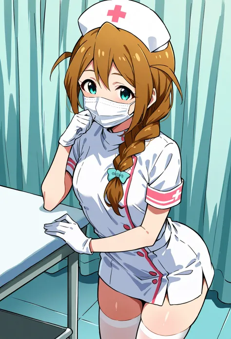Score_9, score_8_up, score_7_up, source_anime, baba konomi, solo, single braid, brown hair, aqua eyes, hair over shoulder, small breasts, (best quality), (high quality), {masterpiece}, extremely delicate and beautiful, ultra-detailed, beautiful detailed ey...