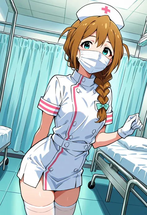 Score_9, score_8_up, score_7_up, source_anime, baba konomi, solo, single braid, brown hair, aqua eyes, hair over shoulder, small breasts, (best quality), (high quality), {masterpiece}, extremely delicate and beautiful, ultra-detailed, beautiful detailed ey...