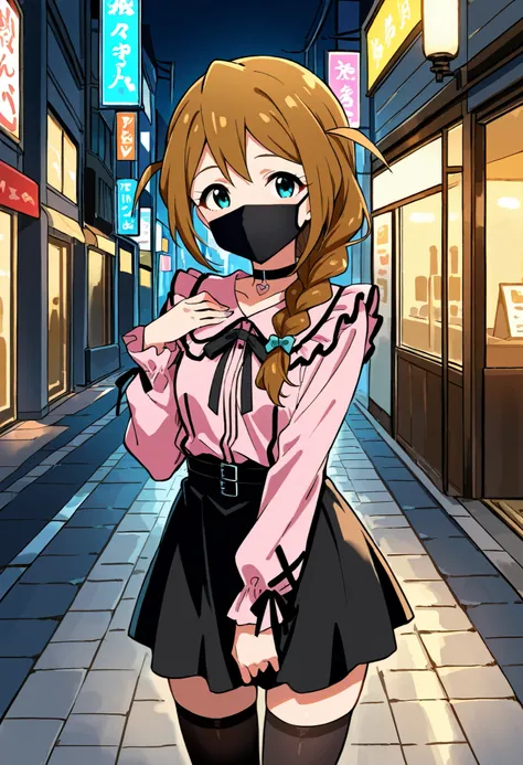 Score_9, score_8_up, score_7_up, source_anime, baba konomi, solo, single braid, brown hair, aqua eyes, hair over shoulder, small breasts, (best quality), (high quality), {masterpiece}, extremely delicate and beautiful, ultra-detailed, beautiful detailed ey...