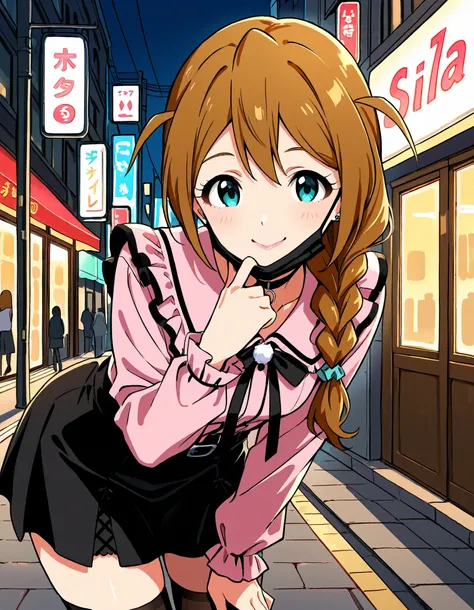 Score_9, score_8_up, score_7_up, source_anime, baba konomi, solo, single braid, brown hair, aqua eyes, hair over shoulder, small breasts, (best quality), (high quality), {masterpiece}, extremely delicate and beautiful, ultra-detailed, beautiful detailed ey...