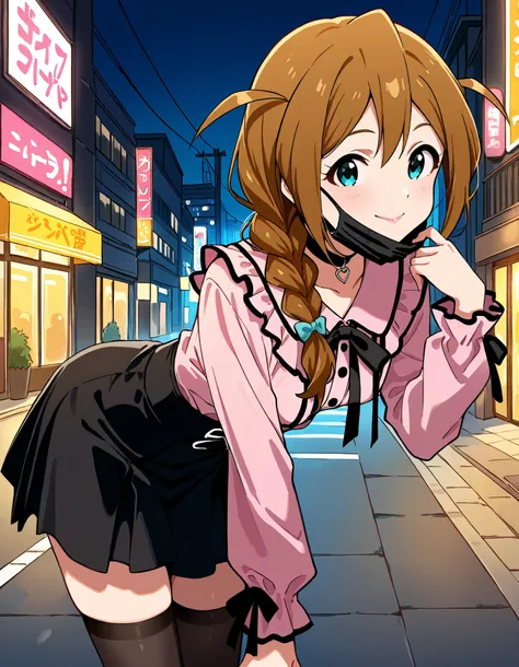Score_9, score_8_up, score_7_up, source_anime, baba konomi, solo, single braid, brown hair, aqua eyes, hair over shoulder, small breasts, (best quality), (high quality), {masterpiece}, extremely delicate and beautiful, ultra-detailed, beautiful detailed ey...