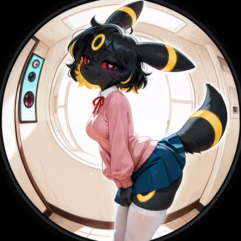 masterpiece, best quality, amazing quality, very aesthetic, high resolution, ultra-detailed, absurdres, newest, scenery, no lineart, cinematic, dynamic angle, solo, ambient lighting, Very shy expression, 1girl, anthro, furry, fur, fluffy fur, umbreon girl,...