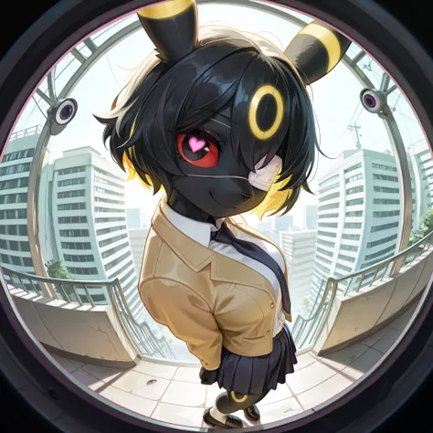 masterpiece, best quality, amazing quality, very aesthetic, high resolution, ultra-detailed, absurdres, newest, scenery, no lineart, cinematic, dynamic angle, solo, ambient lighting, Very shy expression, 1girl, anthro, furry, fur, fluffy fur, umbreon girl,...