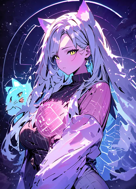 masterpiece,high quality DVD,cat,cat cat,fluorescence,(cat made of water),Fluid Water,fluorescence,animal,Translucent,Wireframe hologram,Glowing Lines, bioluminescence ,Ecological characteristics,visually beautiful,dark background,Species outlines and feat...