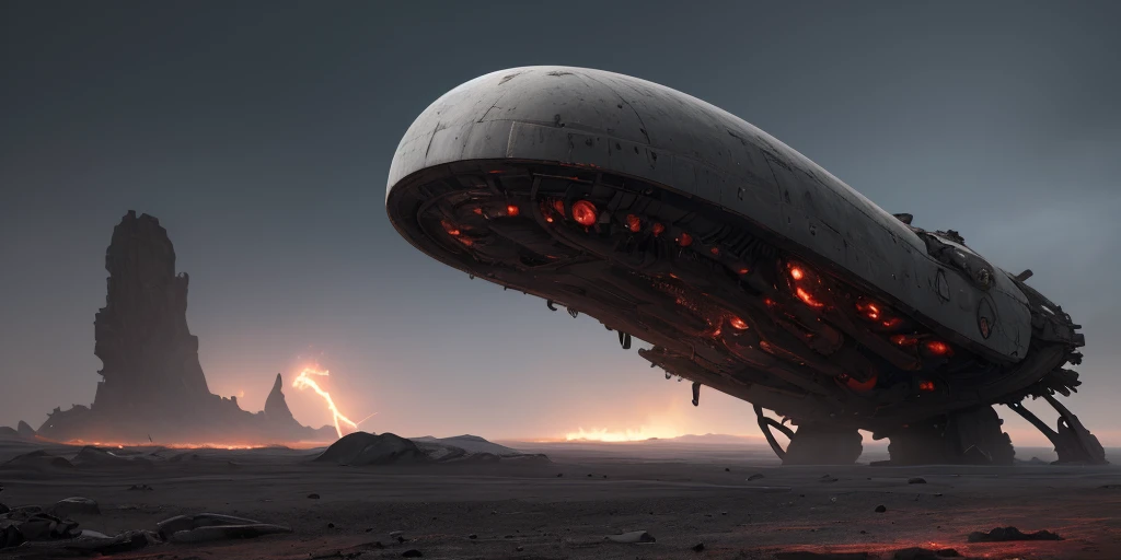 Alien spaceship crash